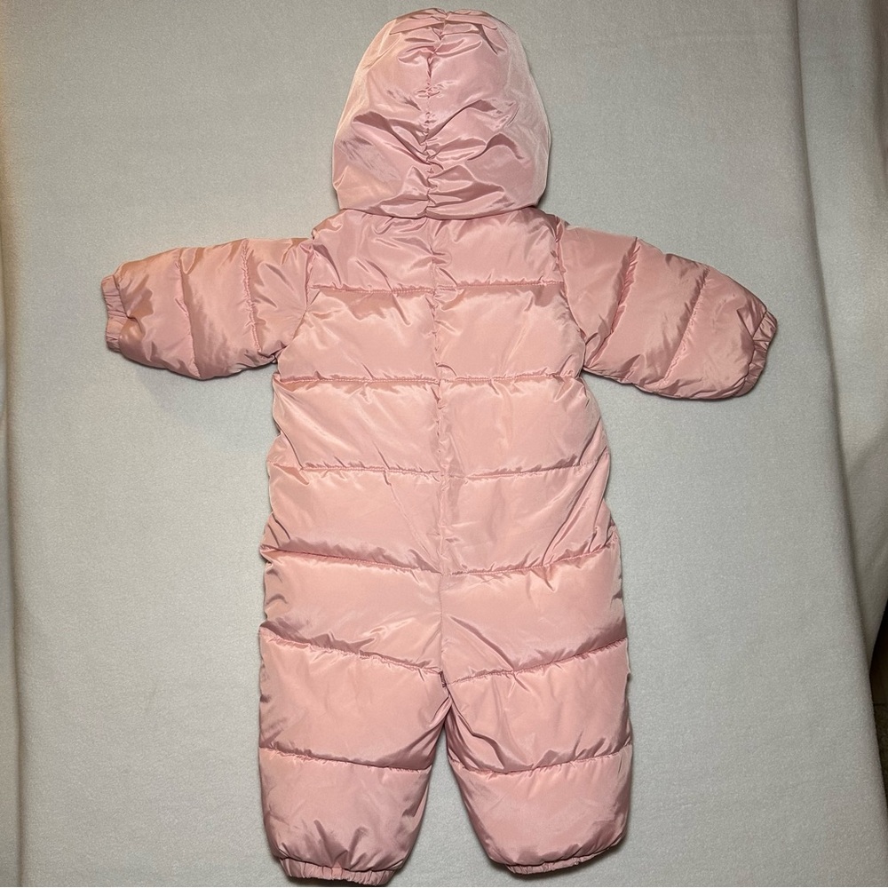Baby Gap Pink Fleece-Lined Snowsuit 6-12M | Hooded Winter Outdoor Body Suit - Picture 2 of 7